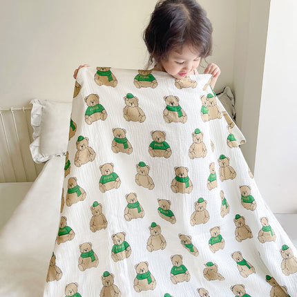 100% хлопковый медвежий узор быстросохнущие многоцелевые детские банные полотенца детские полотенца