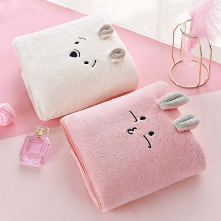 Animal Embroidered Hypoallergenic Quick Drying Unisex Bath Towels for Baby （1 pcs）