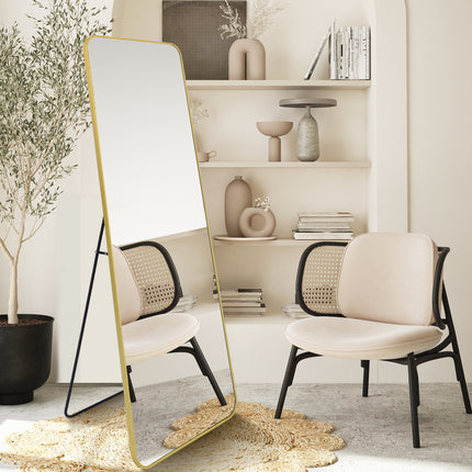 Decorative Gold Frame Full-Length Standing Mirrors for Living Room
