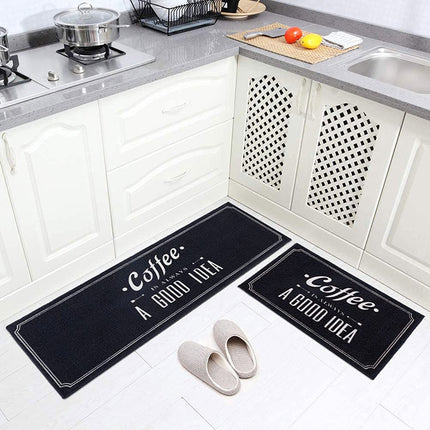 Gummi-Fuß matte Runner Teppich-Küchen matte Set mit Kaffee-Design