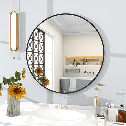 Specchio da bagno rotondo da 32 pollici montato a parete, specchio da bagno con cornice, specchio da bagno con cornice, specchio da cornice dorata, 82 pollici Specchio da bagno rotondo da 32 pollici montato a parete, specchio da bagno con cornice, specchio da bagno con cornice, specchio da cornice dorata, 82 pollici