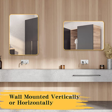 Eitelkeit Spiegel Aluminium legierung Rahmen Badezimmer Wand Spiegel mit abgerundeten Ecke