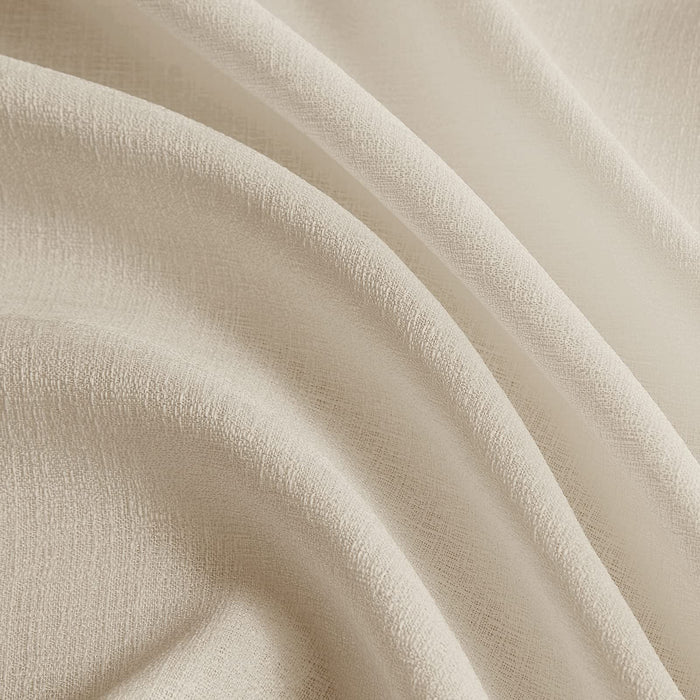 Melodieux Beige Semi Sheer Tier Curtains 36 Inch Length for Kitchen Cafe Bedroom Small Windows (2 Panels)