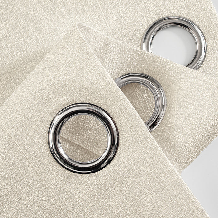 Elegant Living Room Window Voile Panels Natural Beige Sheer Curtains Melodieux(2 Panels)