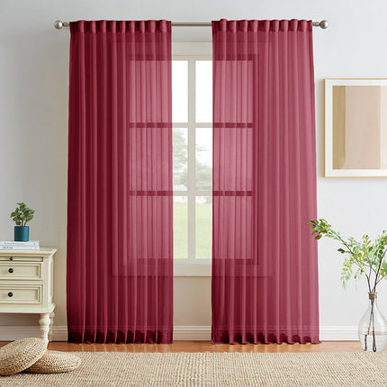 Soft Filtering Light Luxury Linen Back Tab Semi Sheer Curtains - Melodieux (2 Panels)