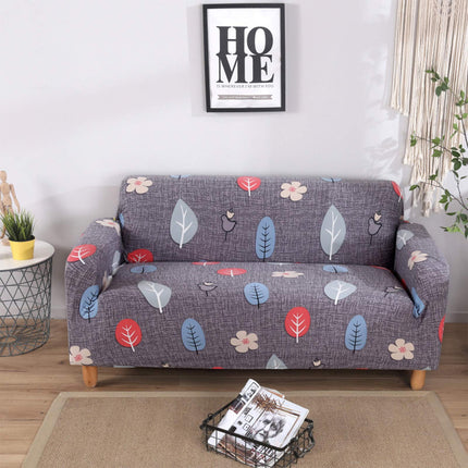 Stretch Sofa Cover Forest Leaves Printed Slipcover for Home Furniture (3 Seat)