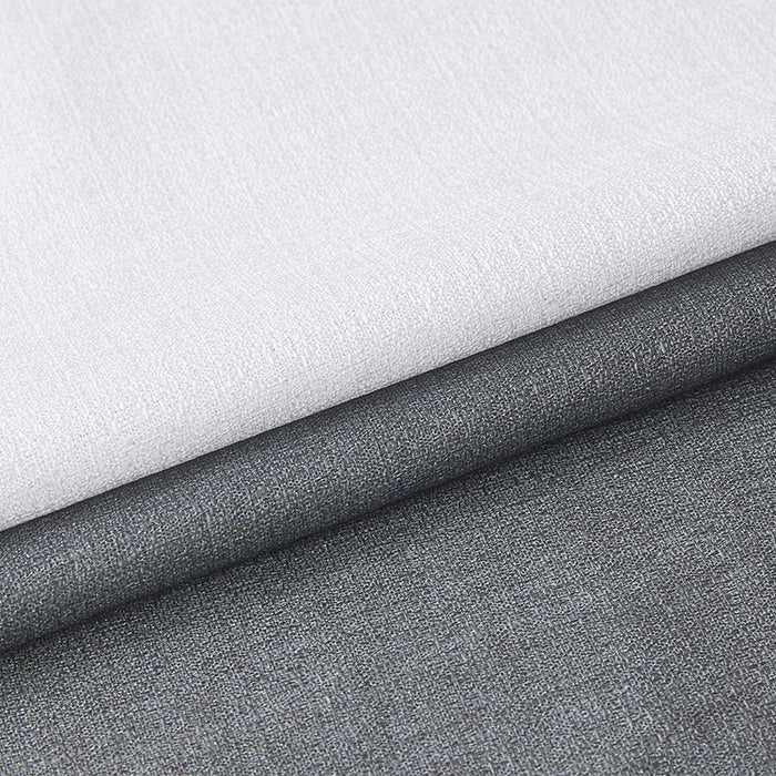 Farmhouse Faux Linen Color Block Striped White Grey Sheer Curtains Melodieux (2 Panels)