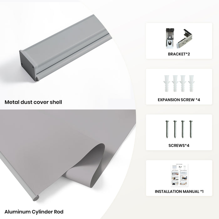 Custom UV Protection Window Blinds 100% Blackout Room Darkening Roller Shades for Home Office