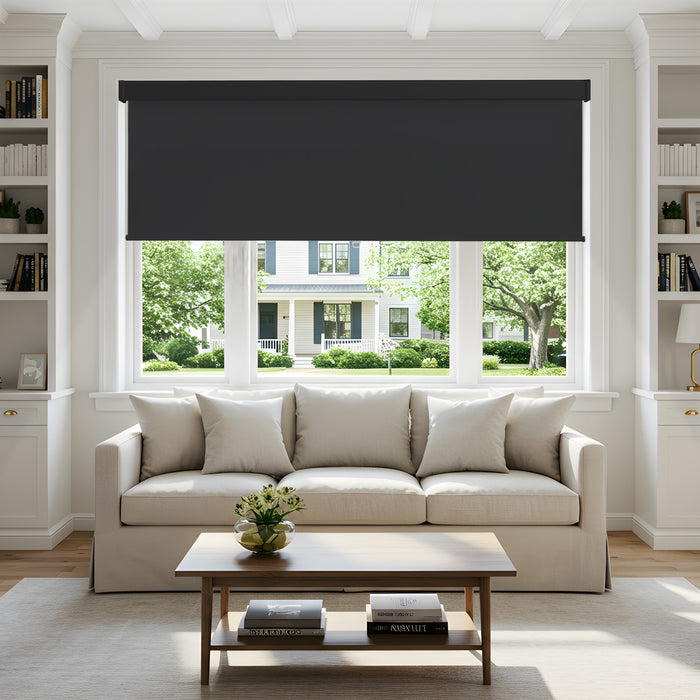 Custom UV Protection Window Blinds 100% Blackout Room Darkening Roller Shades for Home Office