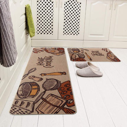 Comfort Padded Rubber Back 2 Pieces Room Rugs Set Kitchen Floor Mats