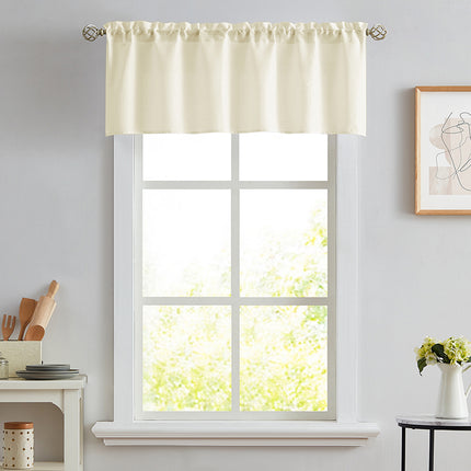 Melodieux Semi Sheer Curtain Valance for Kitchen Linen Look Rod Pocket (1 Panel)