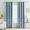 96 inch White Wheat Patio Door Large Window Drape Faux Linen Aqua Blue Embroidery Curtains with Grommets (1 Panel)