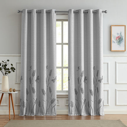 Wholesale Melodieux Home Decor Grey Flower Embroidered Curtains