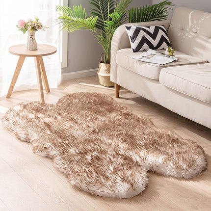 Super Soft Fluffy Shaggy Sofa Pad No Shedding Faux Sheepskin Plush Area White Rugs for Living Room
