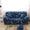 Copridivano stampato Stretch Couch Cover Divano Fodere per divani e divanetti con due federe Navy Paisley Sofa-4 posti