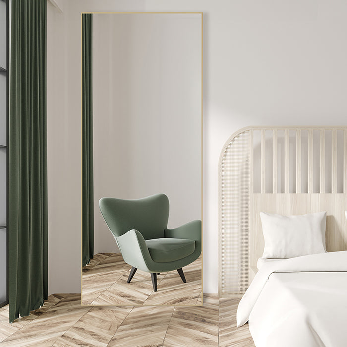 Melodieux Home Decor Rectangle Gold Aluminum Full Length Mirrors (30x71)