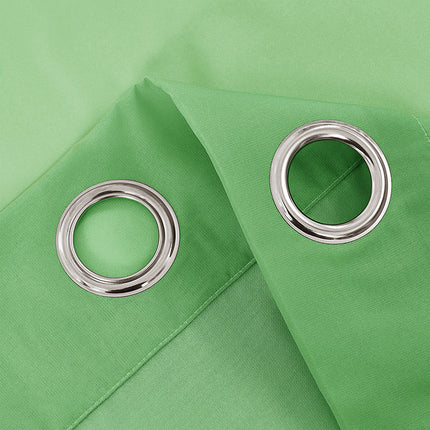Morbido chiffon di seta verde bianco tende con occhielli per la decorazione della stanza (2 pannelli)