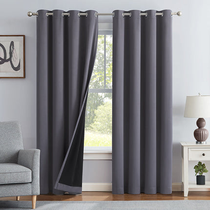 Solid Full Room Darkening 100% Blackout Curtains For Bedroom (2 Panels)
