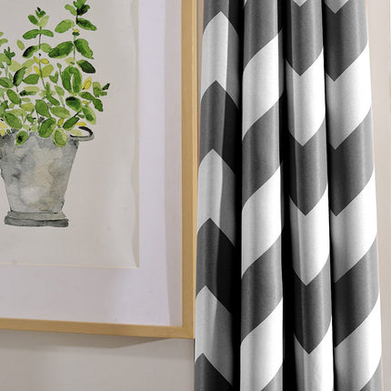 Geometrische Muster Vorhang Wärme isolierte Grommet Vorhänge für Schlafzimmer Melodieux(1 Panel)