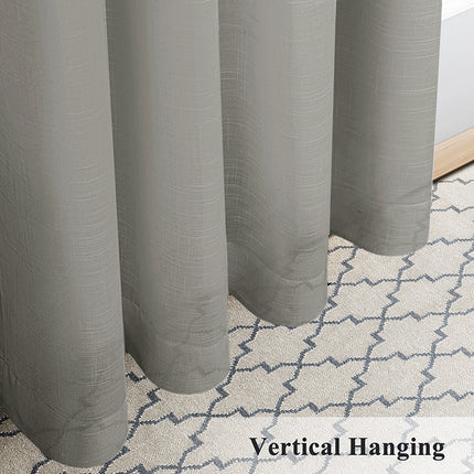 Licht filterung Baumwoll textured Slub Stoff grau Sheer Vorhänge für Esszimmer (2 Paneele)
