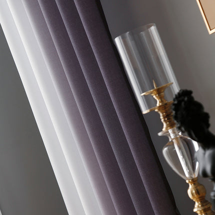 96 Inches Long Voile Drapes Gradient Grommet  Semi Sheer Curtains Double Panels (2 Panels)