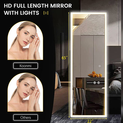 Melodieux Round Corner Full Body Mirror with Lights