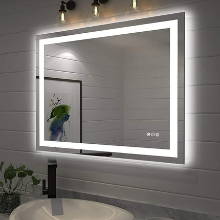 Customize Dimmable Anti-Fog Waterproof Bathroom Decor LED Wall Mirrors
