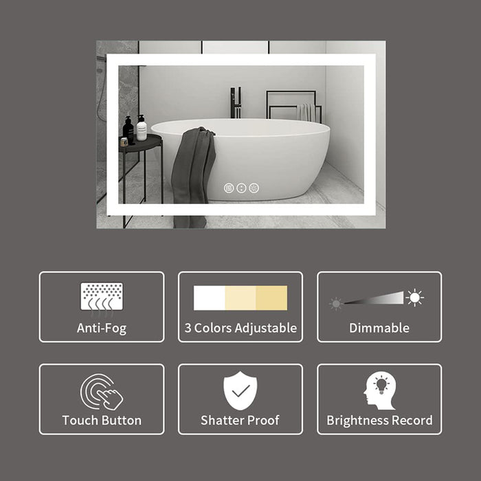 Custom Touch Control Wall-Mounted LED Bathroom Mirrors