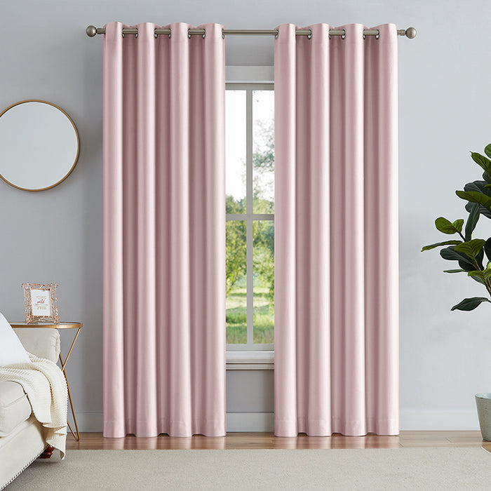 Solid Color Thermal Insulated Drapes Beige Blackout Curtains with for Bedroom (2 Panels)