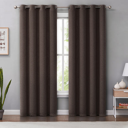 Yellow Thermal Curtains Linen Grommet Window Blackout Drapes for Living Room (2 Panels)