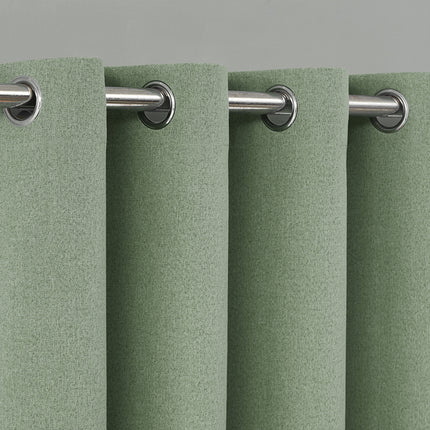 96-дюймовые зеленые льняные плотные шторы для гостиной Melodieux (2 панели)