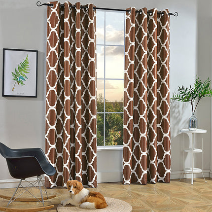 Melodieux Grey Moroccan Darkening Blackout Grommet Top Curtains for Living Room (1 Panel)