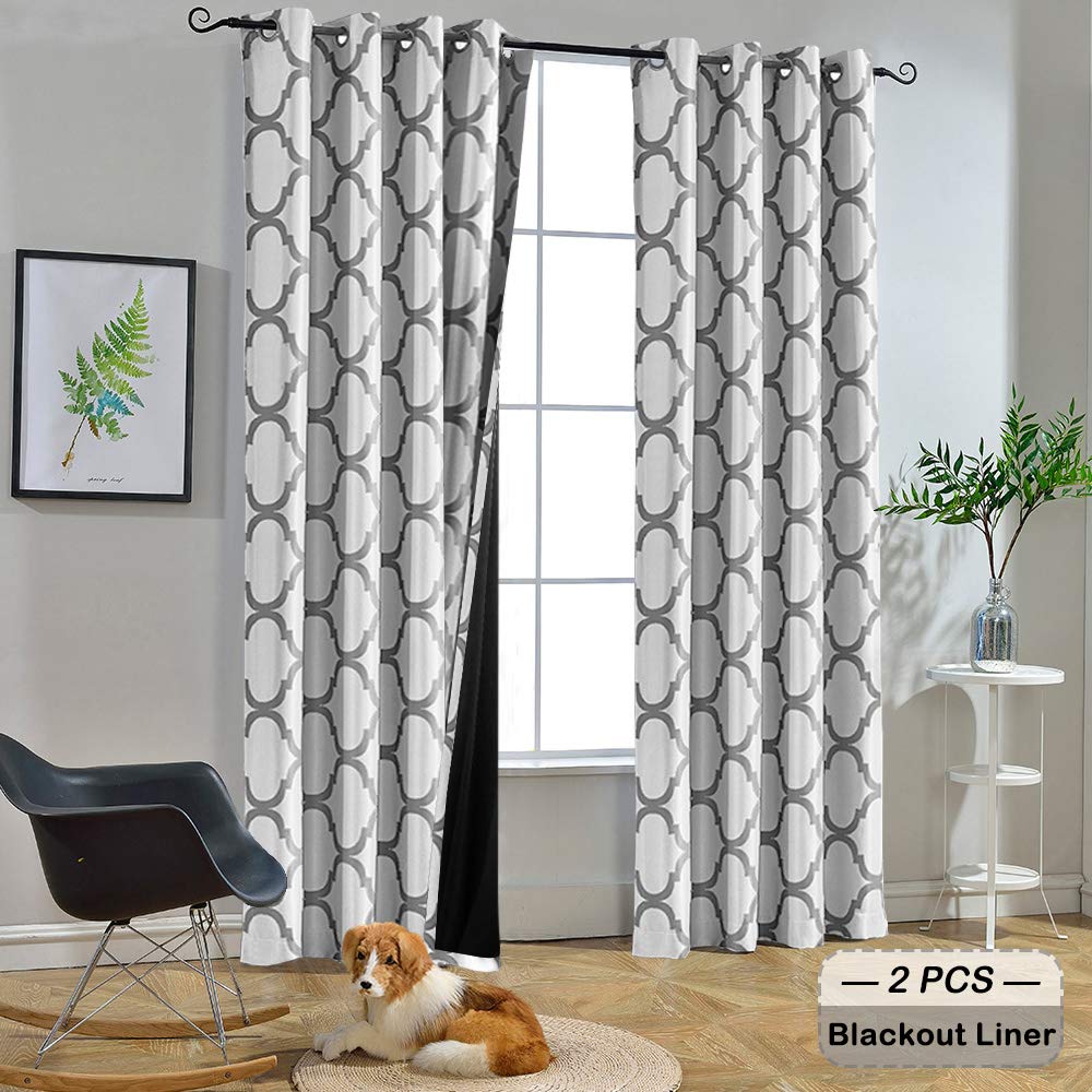 2PCS Double Layer Curtains Blackout Curtains for Bedroom Living