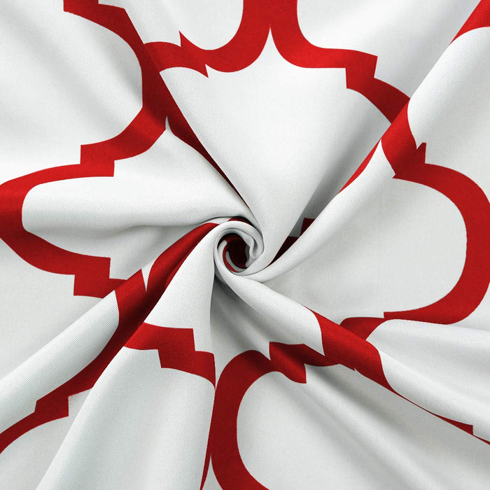 Black Liner Grommet Drapes Off White Moroccan Thermal Blackout Curtains for Hotel (2 Panels)