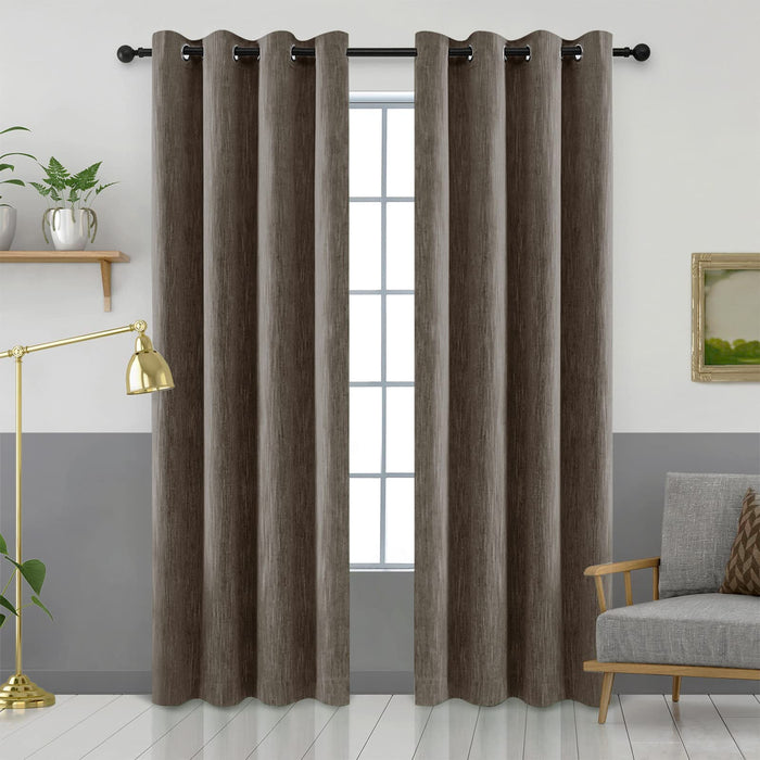 3 Layers Cotton Textured Drapes Soundproof Blackout Heat Blocking Curtains (1 Panel)