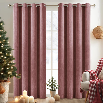 3 Layers Cotton Textured Drapes Soundproof Blackout Heat Blocking Curtains (1 Panel)