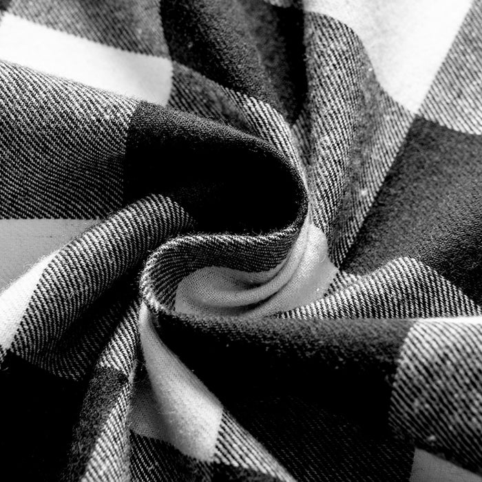 Buffalo Plaid Drapes Farmhouse Decor Black with White Gingham Curtains (2 Panels)