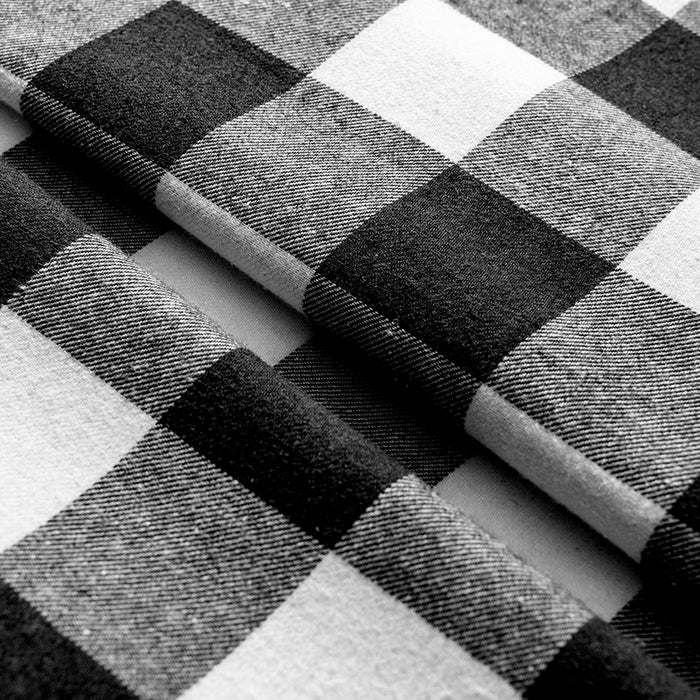 Buffalo Plaid Drapes Farmhouse Decor Black with White Gingham Curtains (2 Panels)