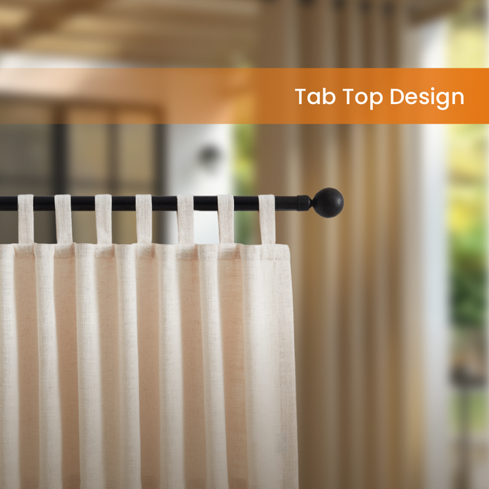 Waterproof Room Darkening Tab Top Outdoor Curtain for Porch (1 Panel)