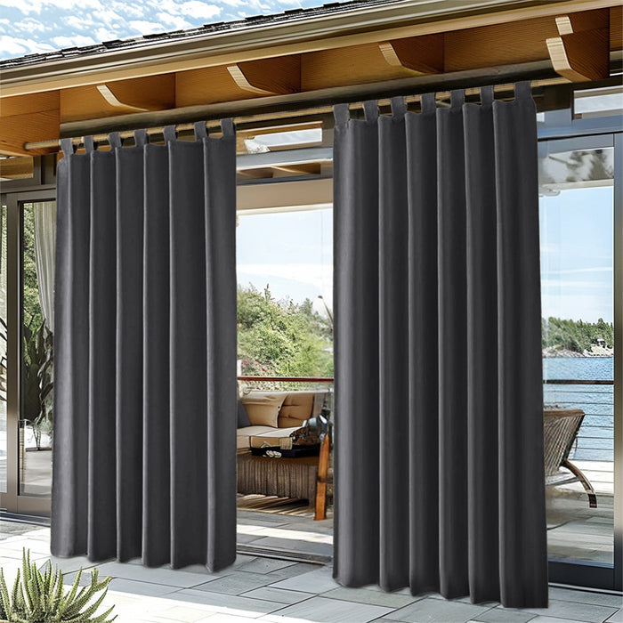 Waterproof Room Darkening Tab Top Outdoor Curtain for Porch (1 Panel)