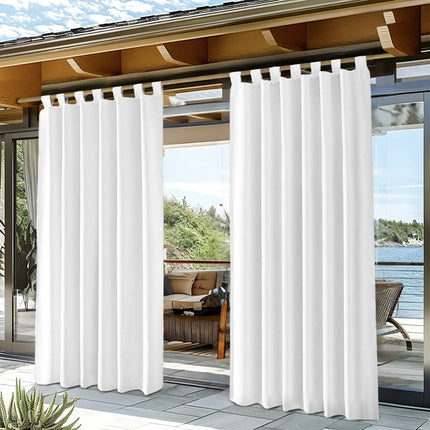 Waterproof Room Darkening Tab Top Outdoor Curtain for Porch (1 Panel)