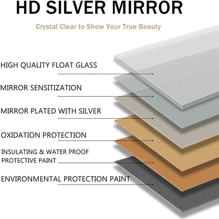 Specchio da parete con vanità in metallo Specchio da parete per bagno con struttura in metallo per camera da letto
