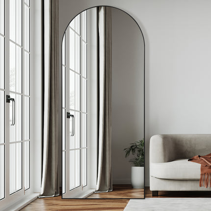 Specchio lungo lungo Nano vetro in piedi specchietti per pavimenti ad arco per soggiorno o camera da letto