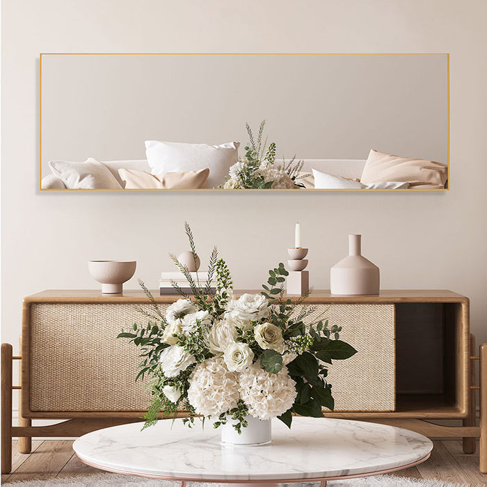 Melodieux Nano Glass Full-Length Floor Mirror for Elegant Home Furnishings with 3D Bat Stickers