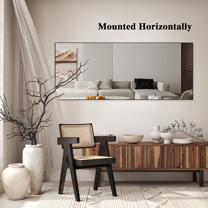 Melodieux Home Decor Rectangle Gold Aluminum Full Length Mirrors (30x71)