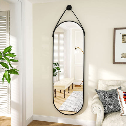 Arched full length mirrors with pu leather strape