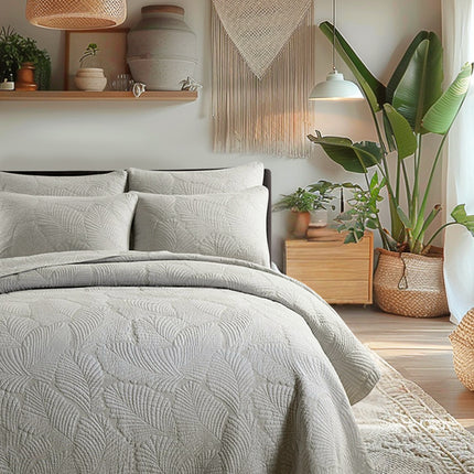 Queen size grigio fiore vaso modello cotone patchwork copriletto set di trapunte per camera da letto