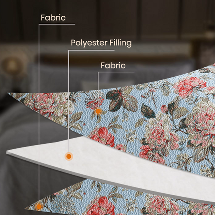 Retro Chic 3-Piece Bedding Cover Soft Cotton Lightweight Queen Size Floral Quilt Set