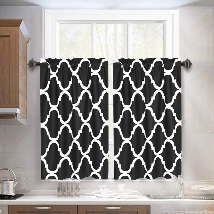 Melodieux Set of 2 Moroccan Fashion Tier Rod Pocket Curtains for Kitchen (2 Panels)