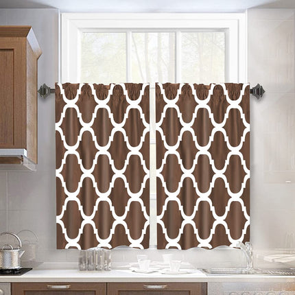 Melodieux Set of 2 Moroccan Fashion Tier Rod Pocket Curtains for Kitchen (2 Panels)